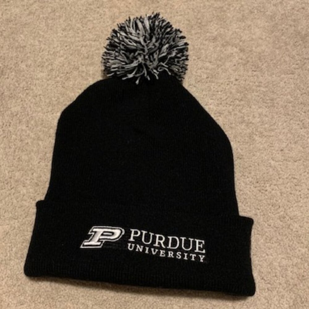 Purdue - pom pom winter knit hat - NWOT